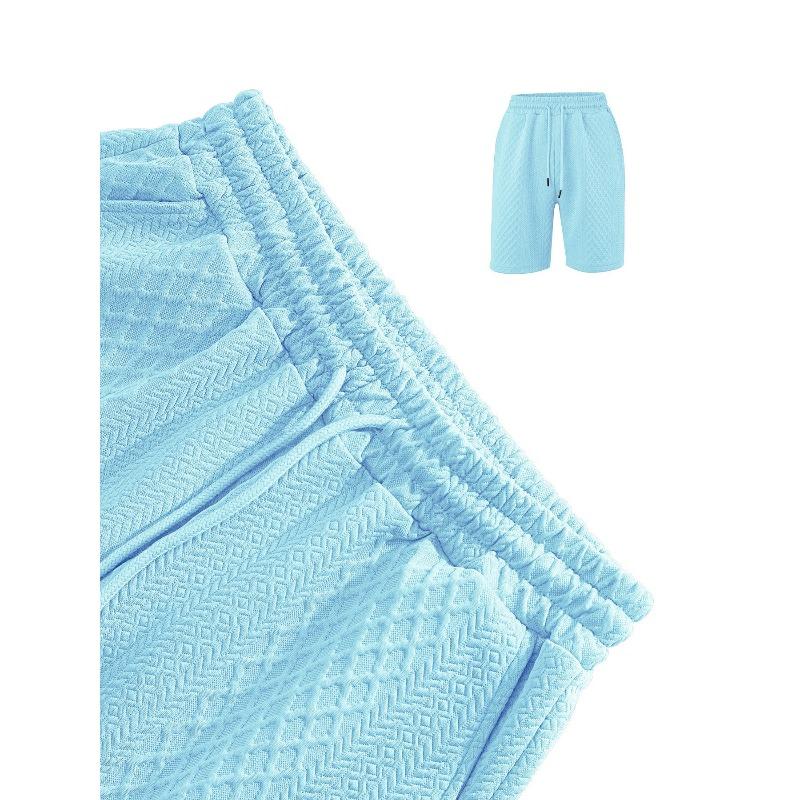 Summer Men's Casual T-shirt Suit Lapel Short-sleeved Shorts 2-piece Set
