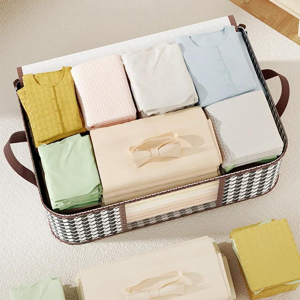 Visible Large Capacity Clothes Storage Bag Portable Household Organizer with Handles Foldable Dustproof Quilt Zipper Container