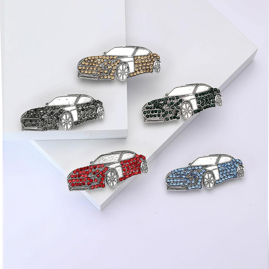 Retro Personalized Alloy Rhinestone Car Brooch Creative Trend Men'S And Women'S Suit Cardigan Corsage Jewelry Pin