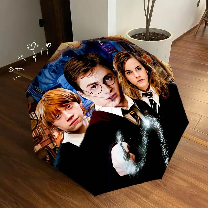 1pc Harry Potter, Hogwarts Themed High-quality Umbrella,Automatic Opening and Closing Umbrella,Multi-functional Umbrella G0811068