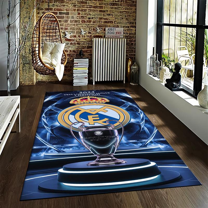 """2024 UEFA Champions League Trofee Tapijt met Sportlogo Ontwerp"" Geschikt voor gebruik als antislip voor woonkamer slaapkamer banken"""