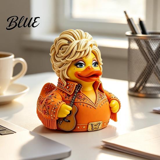 Commemorative Music Theme Collection Charming Duck Novelty Ornament Musical with Guitar Decorative Figurines for Display Case Decor Collectible
