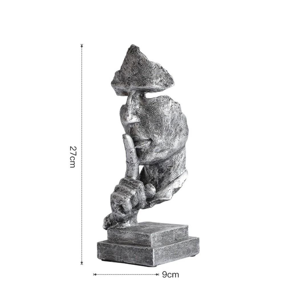 Office Decor Keep Silence Statue Unique Design Silence Thinker Resin Figure Ornaments  Home