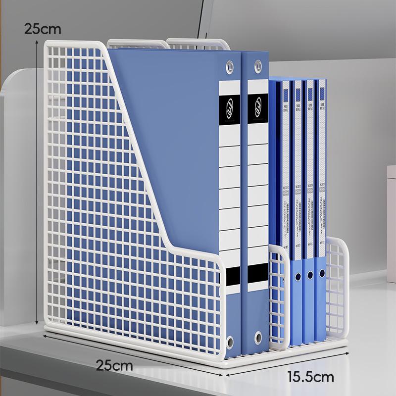 Office Desk Organizer: Metal File Storage Rack and Folder Box for Efficient Document Collection