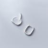 Fashion 925 Sterling Silver Geometric Oval Ear Buckles Clip Earrings Jewelry