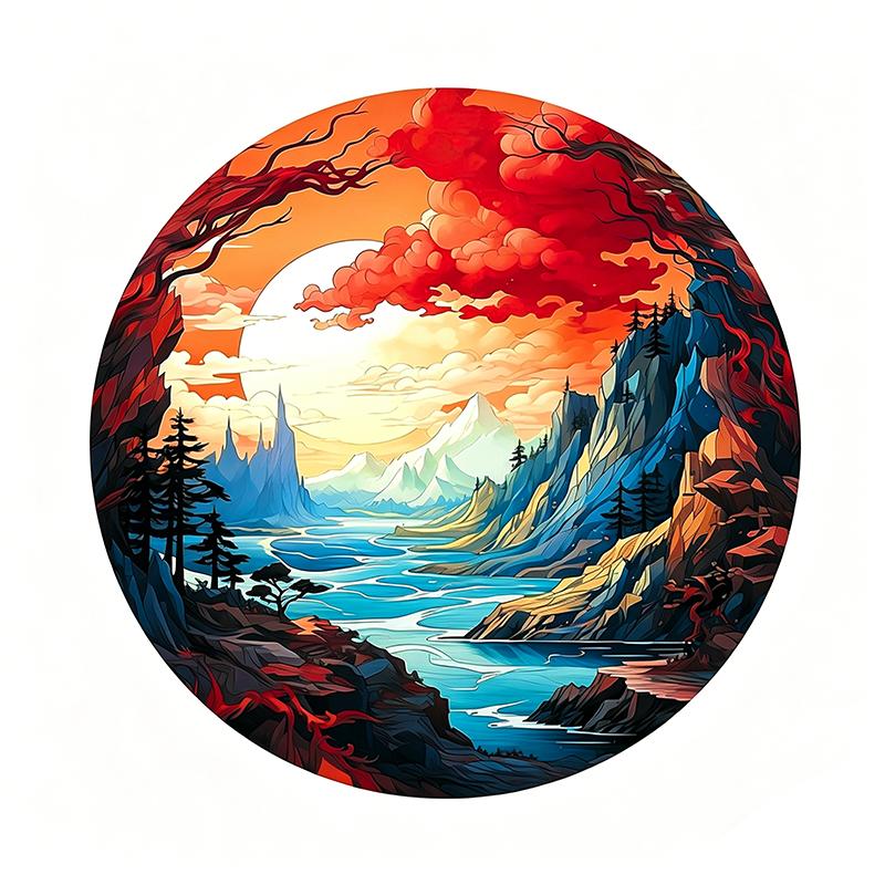 Mountains and Rivers Nature Views Car Sticker Vinyl Decal Waterproof Rear Window Motorcycle Camper Bumper Truck Laptop Decoration SH1221