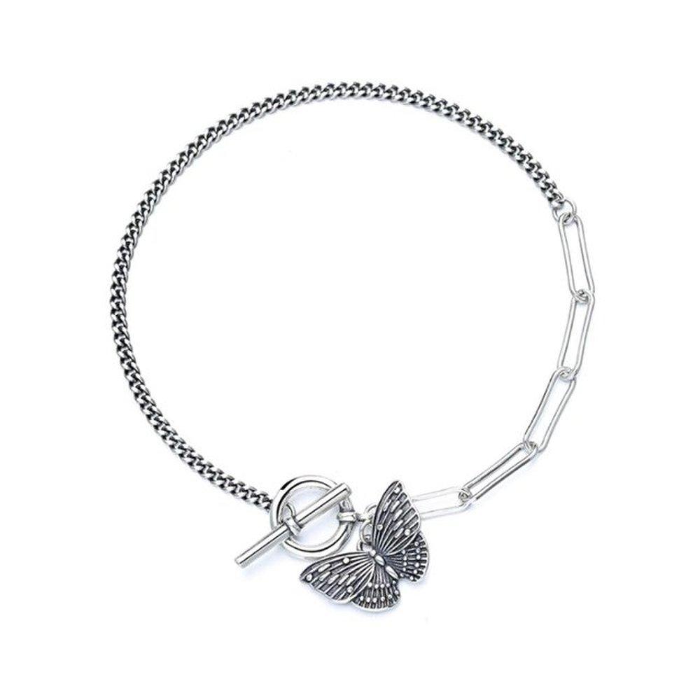 High-quality 925 sterling silver bracelet, antique butterfly toggle bracelet b204, 925 sterling silver bracelet (Wfgie3I)