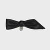 CIRCLE LOGO BIG RIBBON HAIR PIN black