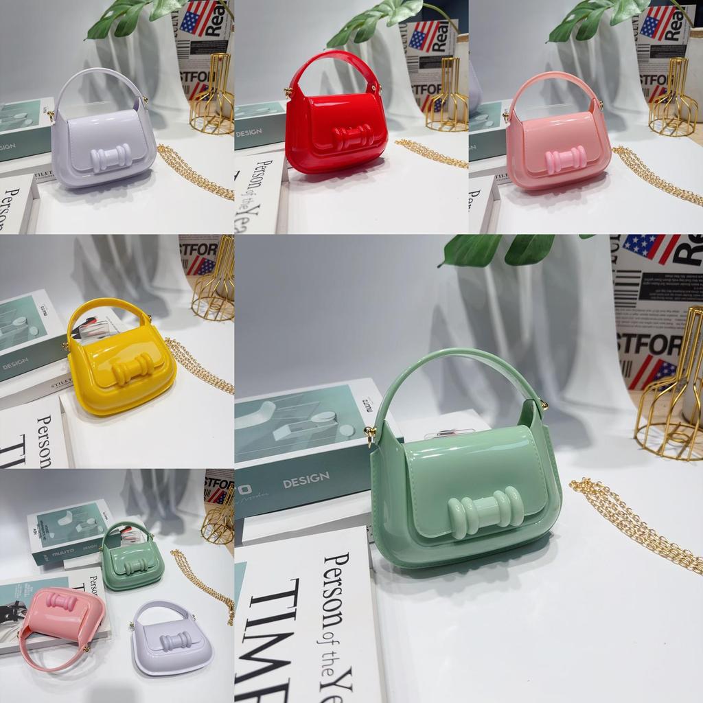 Pvc Jelly Bag Small Crossbody Childrens Purse With Chain For Daily Use