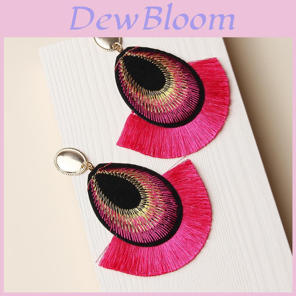 Euro Style Feather Earrings With Embroidery For Women Gift Party Accessories