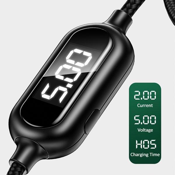 Usams Kabel Pleciony U48 Lightning 1,2M2A Fast Charging Led Zielony/Green Sj423Usb02 (Us-Sj423)