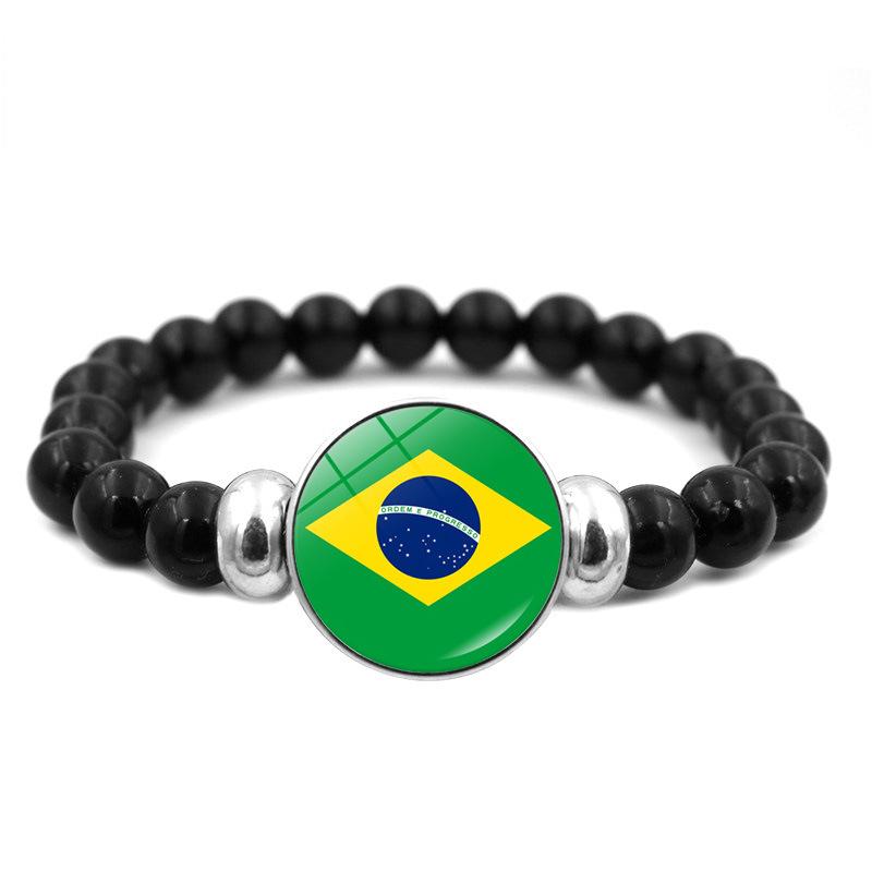 287 Länder Nationalflagge Druckknopf Elastisches Band Perlen Länderflagge Unabhängigkeitstag Perlen Schmuck Perlenarmband