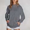 Women's Fashion Casual Long Sleeve Solid Color Hooded Sweatshirt Tops
