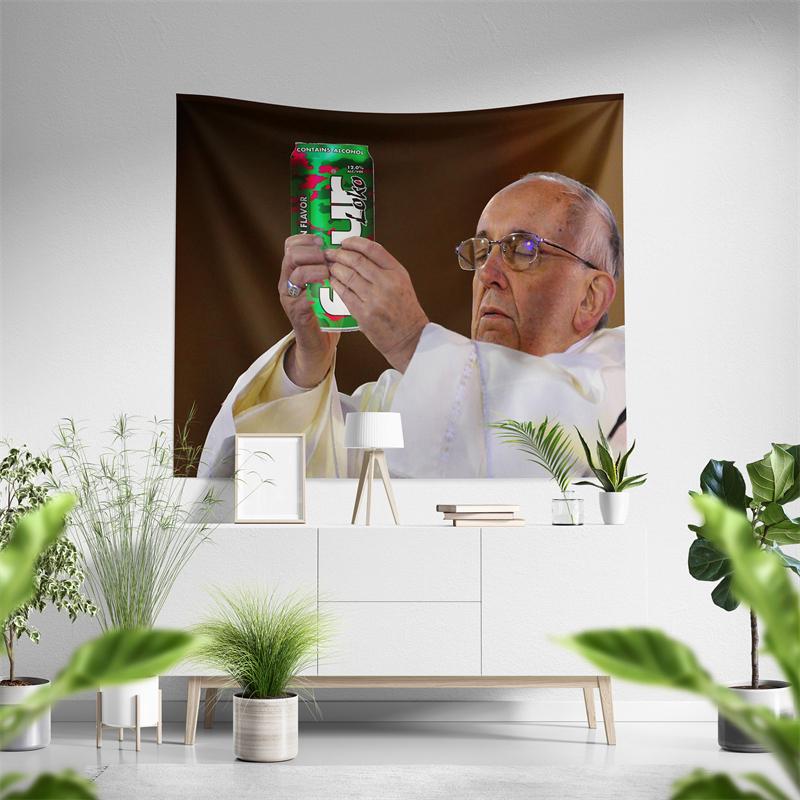 Aertemisi The Pope Four Loko Tapestry Wall Hanging Art for Bedroom Living Room Decor College Dorm Party Backdrop Home