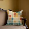 Vintage Plaid Square Jacquard Pillow Cover for Sofa Office Waist Cushion Cover Home Decorative Pillowcase