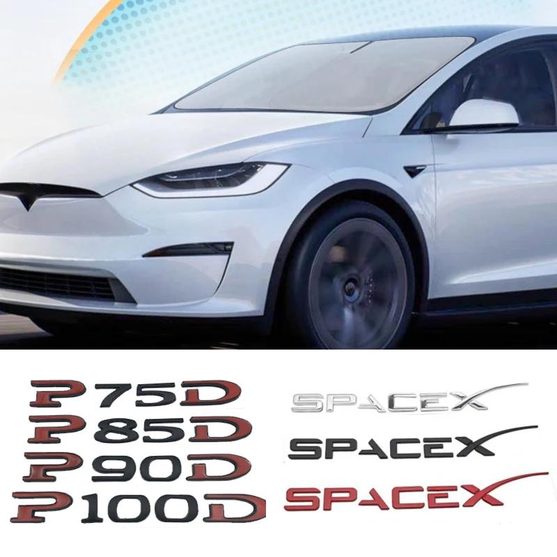 P75D P85D P90D P100D letter logo car sticker for Tesla MODEL 3 X S Y refit rear boot labels trunk displacement digital decal
