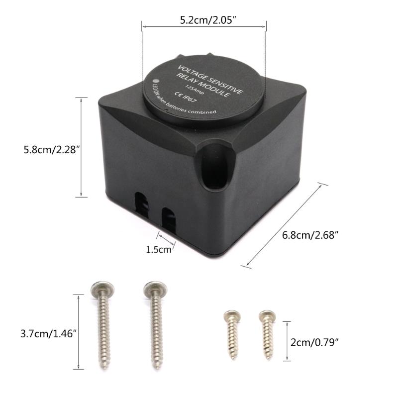 12V Doppelbatterie-Isolator 125A Spannungsempfindliche Relais VSR Intelligenter Schalter für Auto ATV Boote Wohnmobil LKW Marine