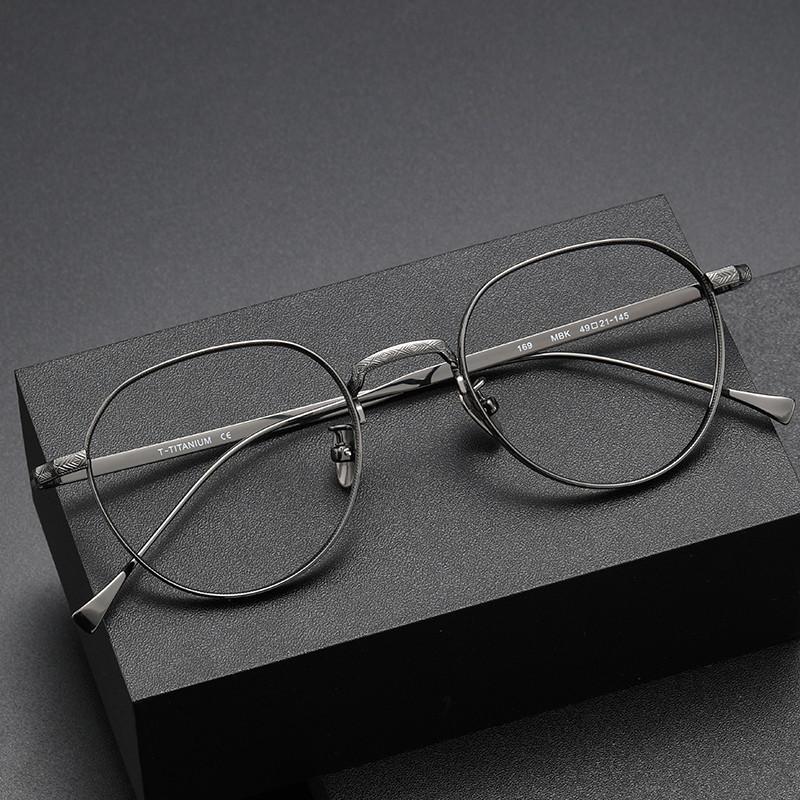 Prescription Titanium Myopia Optical Frame Eyeglasses Titanium Spectacle Mens Women Spectacles Round Glasses