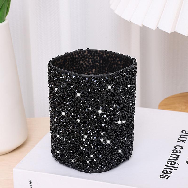 Fashionable Women’s Sparkling Makeup Brush Bucket, Cosmetic Storage Pen Box, Home Makeup Organizer чёрный