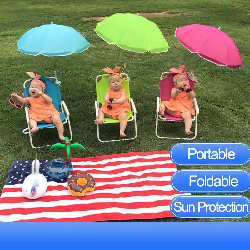 Kinder-Strandstühle mit Sonnenschirmen, Outdoor-Spielzeug, Camping-Deckhocker, zusammenklappbar, multifunktional, tragbar, für Kinder