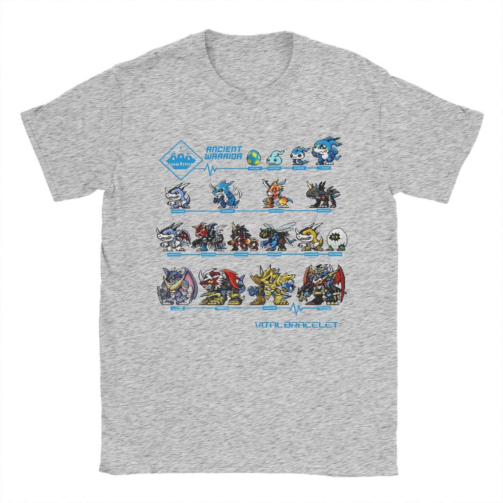 Digimon Vital Bracelet Alter Krieger T-Shirt Herren Damen Freizeit Reines Baumwoll-T-Shirt Rundhals Kurzarm T-Shirt Geschenk Kleidung