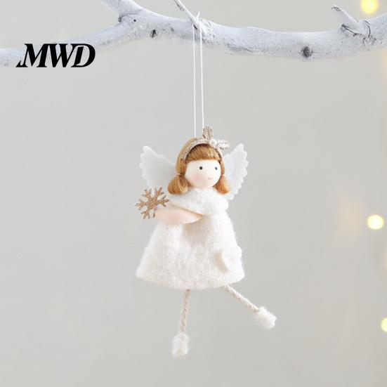 Handmade Fabric Doll Pendant Christmas Plush Ornament, Xmas Tree Decorative Angel Soft Souvenir for Tree, Winter Holiday Home Party Decor Exquisite