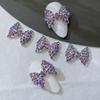 5 Stück lila Diamant-Nagelkunst-Zubehör mit großer Schleife für Nagelkunst-Kreationen