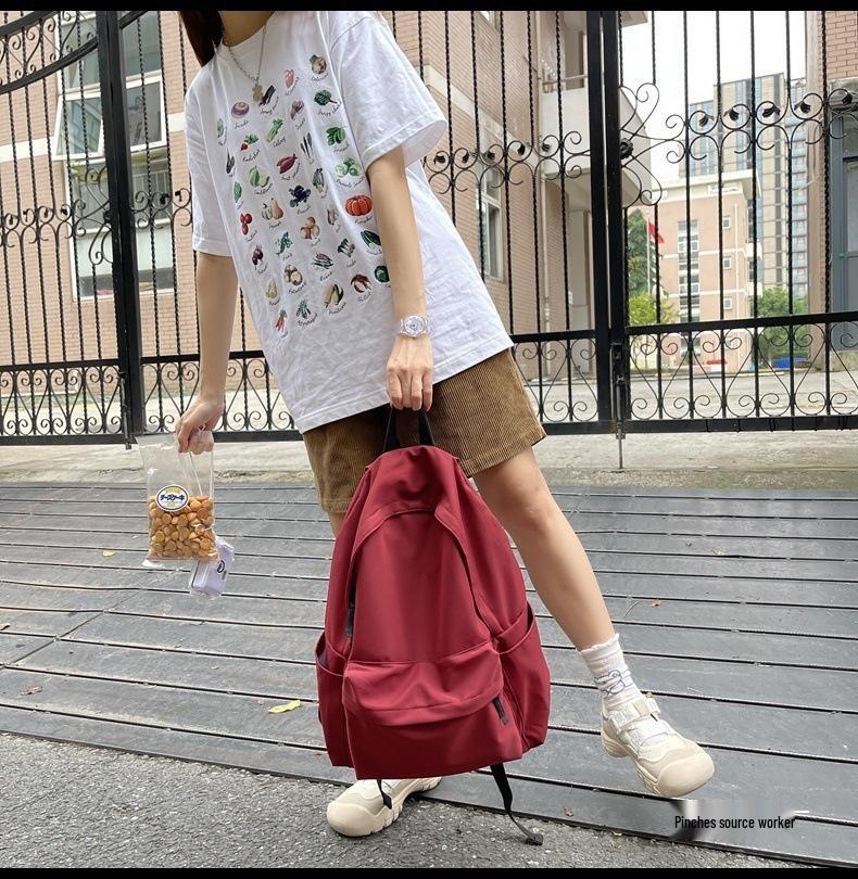 Large Capacity Japanese Style Canvas Backpack for Women - College & Casual Use