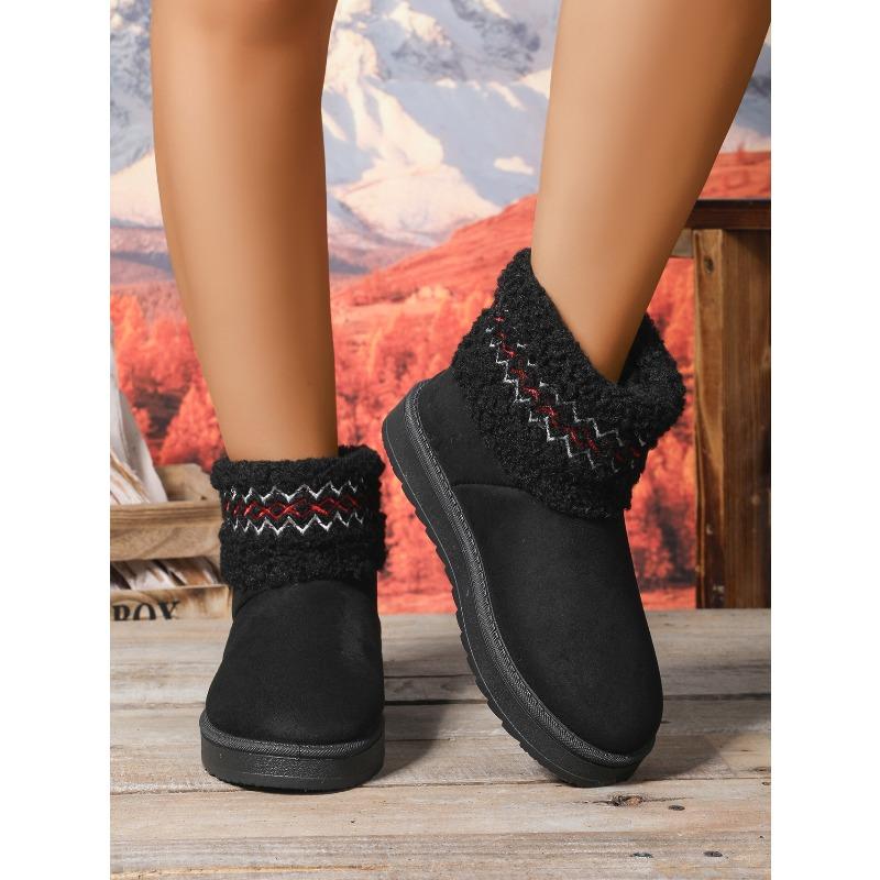 2025 Winter Fleece-Lined Thermal Snow Boots New Arrival Oversized Cuffed Casual Thickened Short Boots