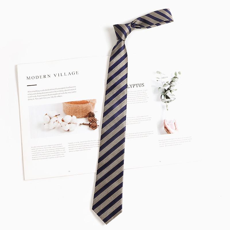 Lemon Sea Salt Plaid School Uniform Tie - Handmade Japanese Academy Style for Men & Women