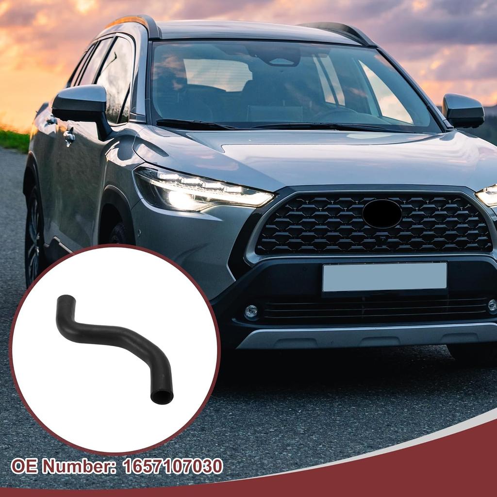 1 Pcs Radiator Coolant Hose for Toyota Tacoma 3.4L 1995-2004 for Toyota 4Runner 3.4L 1996-2002 Upper Heater Hose No.1657107030 Black Rubber