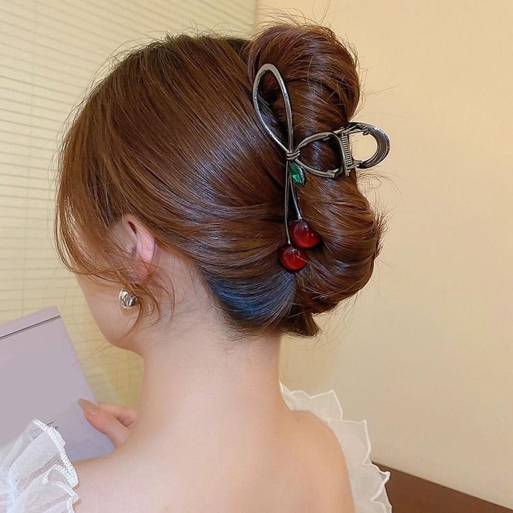 Cherry Hair Claw Clip Fruit Theme Hair Clamp Clamps 3D Cherry Hair Catch Barrettes Strong Hold Hairpin for Girls