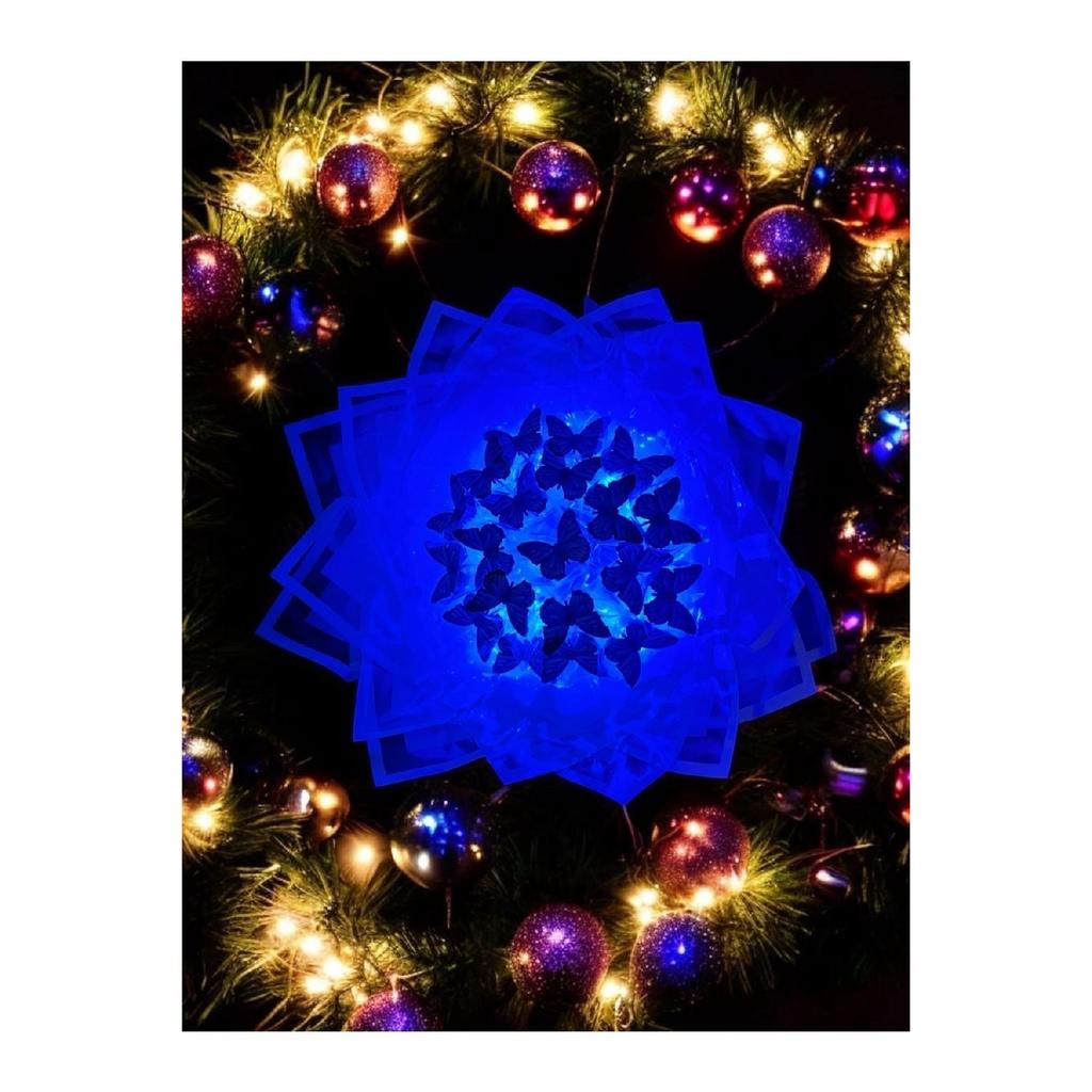 35 Cm Large Size A Quality White-blue Led Butterfly Bouquet Of 20