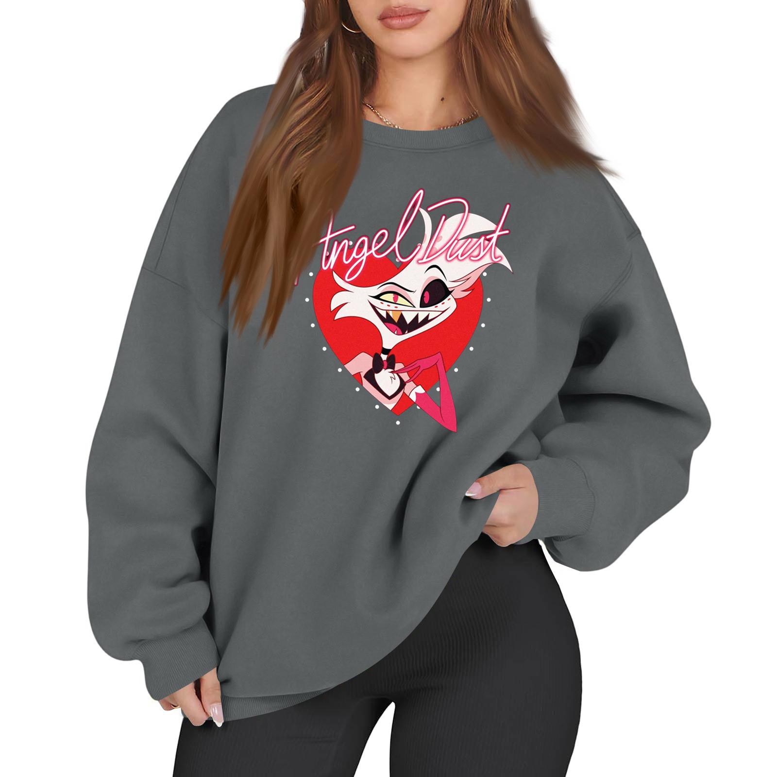 

Women s Fashion Long Sleeve Print Round Neck Loose Pullover Sweater Top XXL