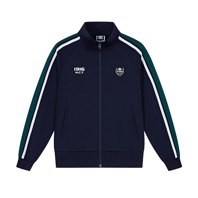 Kappa 1916 Series Spring And Autumn Long Sleeve Stand Collar Jacket Fashion Simple Versatile Retro Casual Sports Knit Zipper Cardigan K0E62WK01D-906