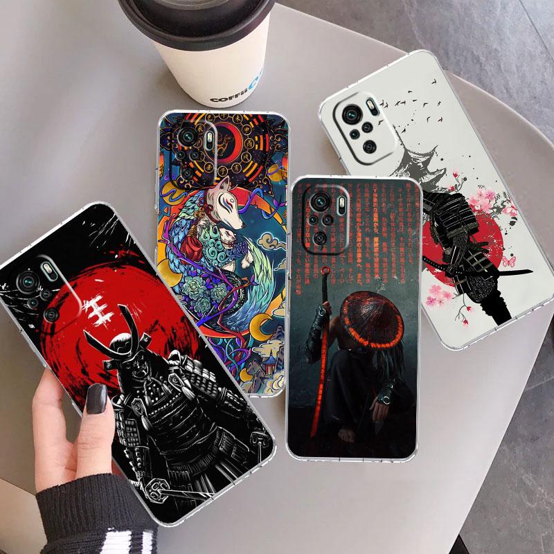 

Силиконовый чехол для телефона Redmi Note 9 K40 8T 10S 9A 9C 9T 11 10 Pro 8 7 9S 11T 11S 10C 7 Note 11 5G японский самурай
