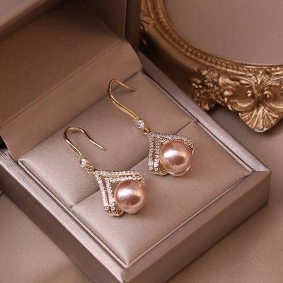 Alien Pearl Earrings With A High-end French  Design And Pendant For Women