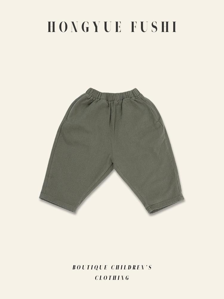 Korean Retro 2025 Autumn Unisex Casual Loose Fit Pants - Pure Cotton Children's Harem Carrot Style