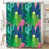 Green Cactus Shower Curtain Waterproof Fabric with Tropical Plant Pattern for Bathroom Decor Brighten Up Your Space Today