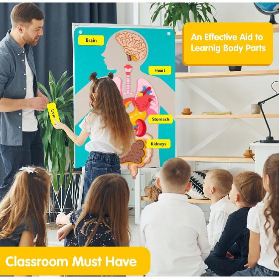 Craftstory Teaching Body Parts Felt Board Stories for Toddlers, Arts Crafts Toys for Kids Sensory Activities Teacher Daycare Supplies