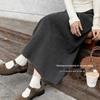 High Waist Woolen A-Line Skirt with Velvet Lining - Slimming, Versatile, Mid-Length for Autumn/Winter
