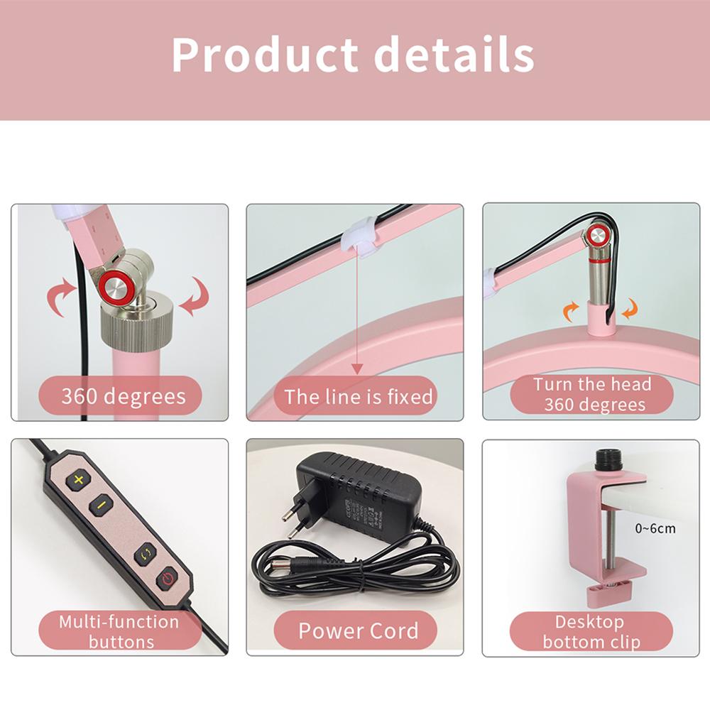 Andoer HD-M3X Desktop LED Video Light Half-moon Shaped Fill Light 3000K-6000K Dimmable with C-Clamp