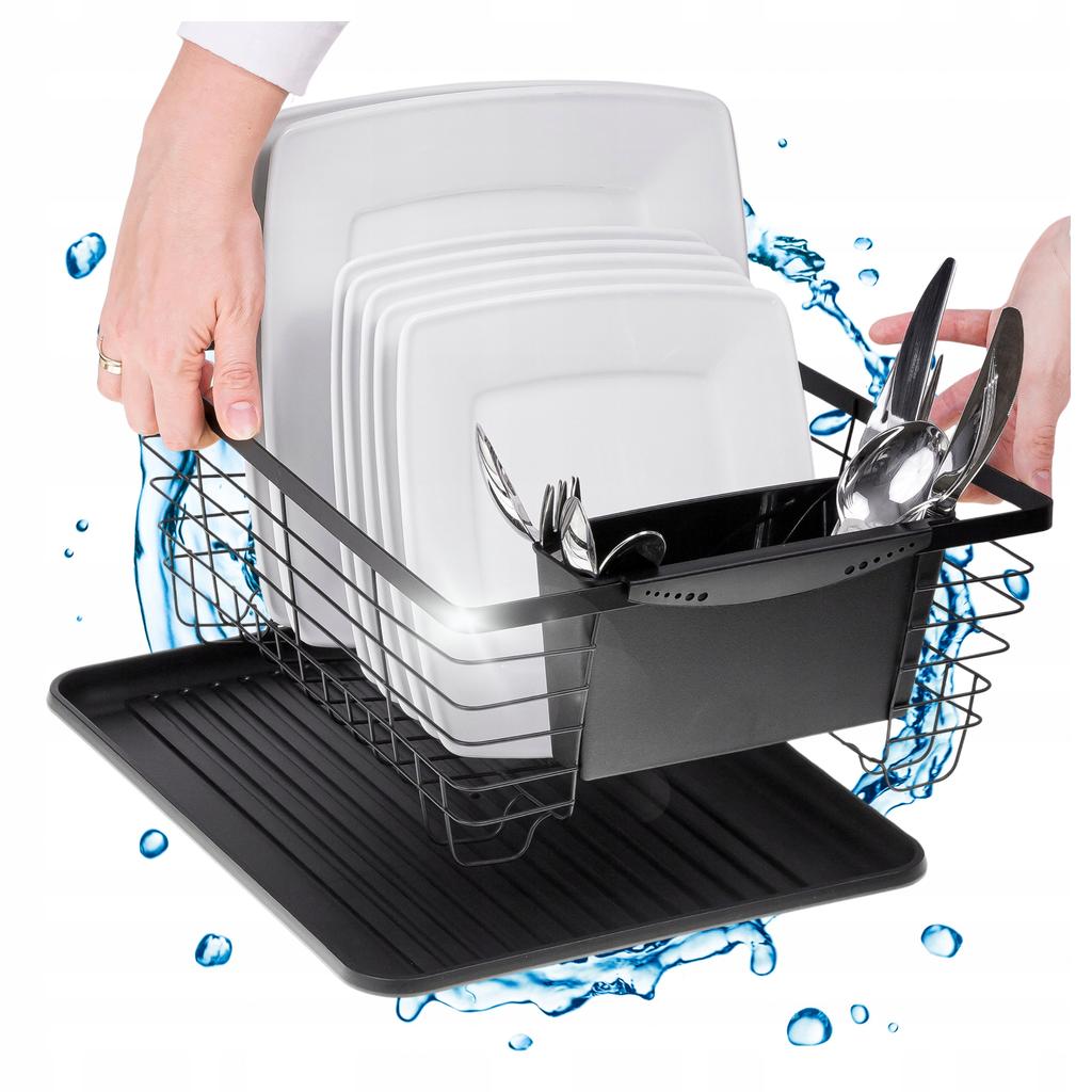 Dish Dryer Standing Basket Drainer For Dish Cutlery With Tray