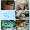 PATIKIL Round Crochet Basket Wooden DIY Basket Making Home Pack of 4 12-inch Bottoms, Base, Crafts, Handicrafts, Materials, Decoration, Brown,