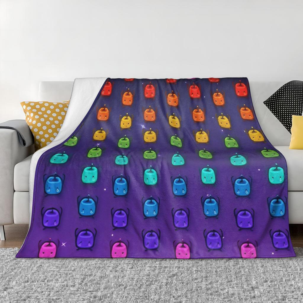 Stardew Valley Rainbow Junimos Blankets Flannel Spring Autumn Management Games Portable Soft Throw Blankets Plush Thin Quilt