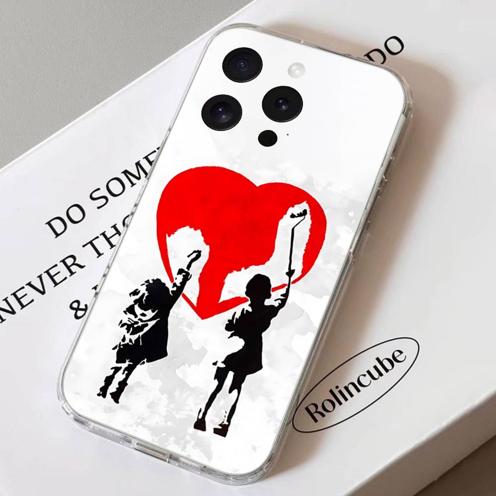 Graffiti Artist B-Banksy-S Phone Case Soft Transparent Case For IPhone 17 16 15 14 13 12 11 Pro Max Mini Plus Shockproof Cover C