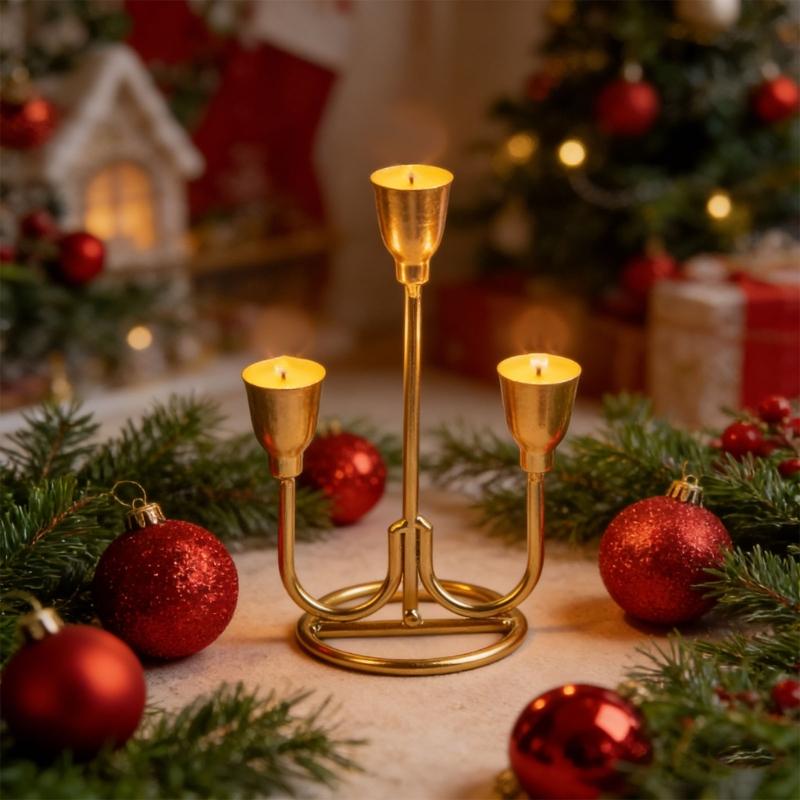Retro 3 Arm Iron Candelabra Taper Candlestick Candle Holders For Table Centerpiece And Ambients Lighting Home Decoration