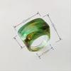 Mode Kreative Harz Acryl Ring Vintage Einfache Geometrische Quadratische Finger Ringe für Frauen Männer Schmuck