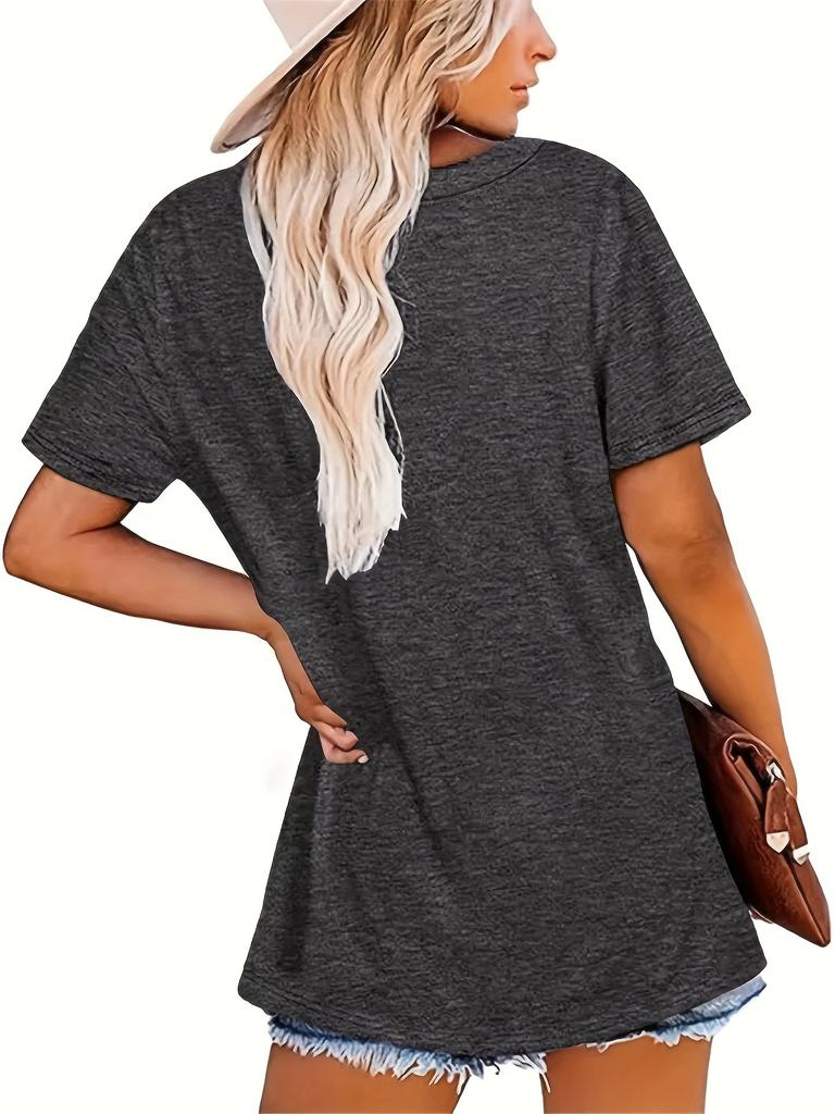 Lotus Mandala T-shirt för kvinnor - Roséguld Grafik, Avslappnad Svart Topp