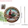 Rustic Christmas Wooden Sign with Santa Claus Pattern - Merry Christmas Round Sign for Front Door, Wall Hanging Decor - Ideal Christmas Decoration